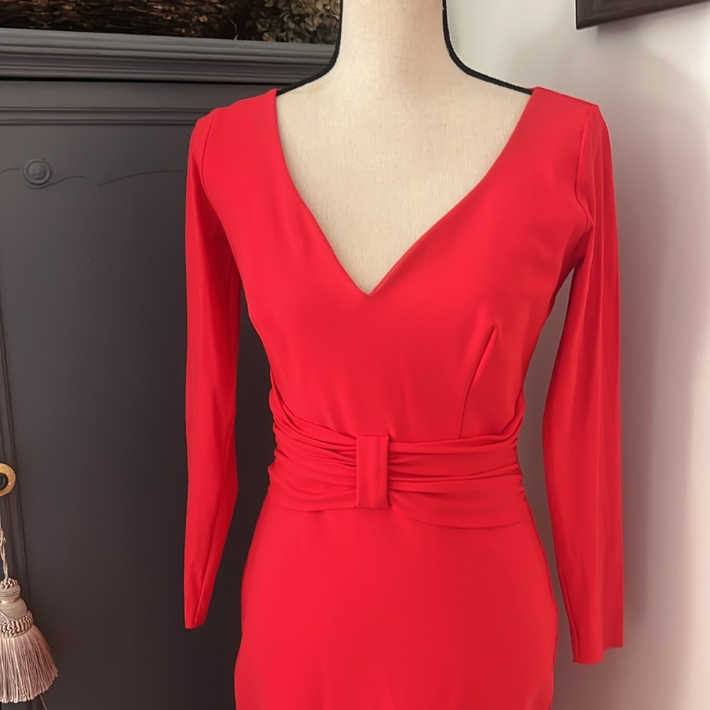 Chiara Boni Bow Waist Bodycon Midi Dress - Picture 2 of 5